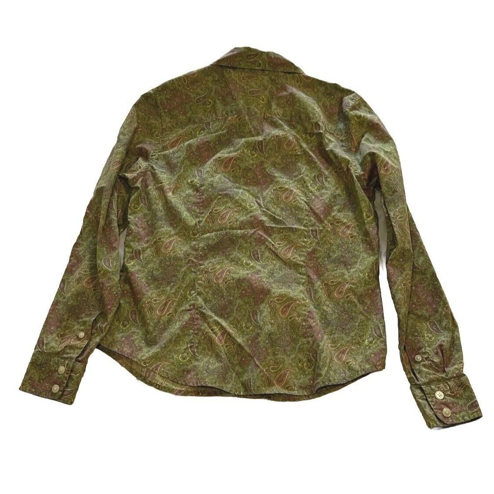 Charter Club Womens Shirt Button-Up Paisley 100% Cotton Long Sleeve Size 4P - Picture 4 of 9